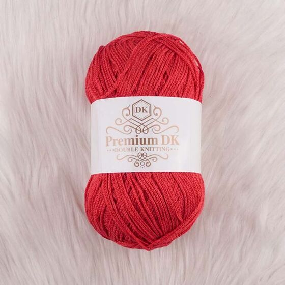 PREMIUM DK DOUBLE KNITTING RED POLYESTER MACROME THREAD 250 GR