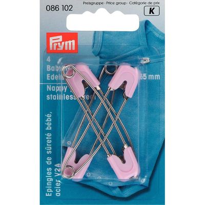 PRYM 086102 BABY NEEDLE WITH STEEL HOOK PINK