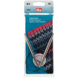 Prym - -PRYM 212210 PARLAK MİSİNALI ÖRGÜ ŞİŞİ 40 CM. 8.00 MM.