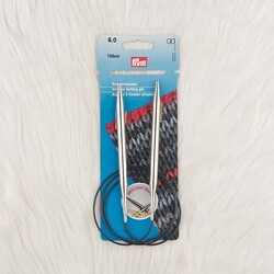 Prym - -PRYM 212216 PARLAK MİSİNALI ÖRGÜ ŞİŞİ 100 CM. 8.00 MM.