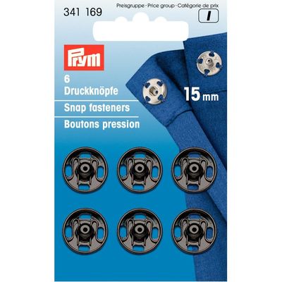 -PRYM 341169 ÇIT ÇIT DİKMELİ 15 MM. SİYAH