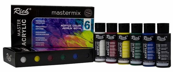 RİCH ACRYLIC MASTER MIX SET 60 CC.6 LI 060-11406