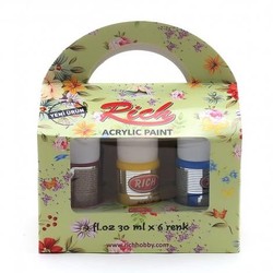 Rich - -RİCH AKRİLİK BOYA SETİ 30 CC. 6'LI