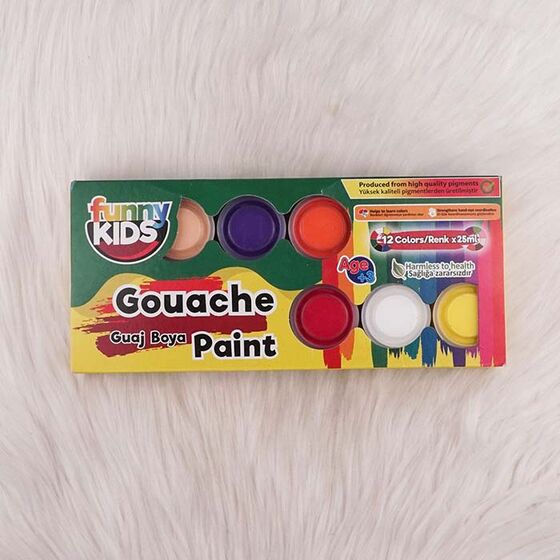 RICH FUNNY KIDS Gouache Paint Set of 12 25 ML.