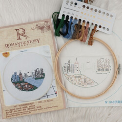 -ROMANTIC STORY CANVAS START SET 20*20 CM. - Thumbnail