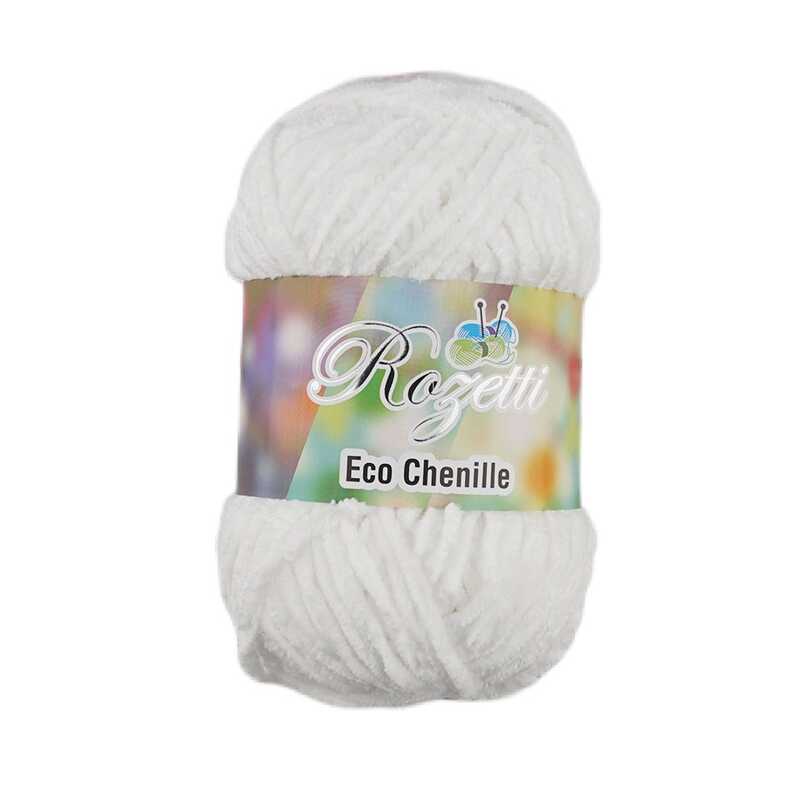 Rozetti Eco Chenille Örgü İpi 100 Gr.120 Mt. Beyaz