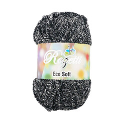 Rozetti - ROZETTİ ECO CHENİLLE ÖRGÜ İPİ 100 GR.120 MT. SİYAH EBRULİ
