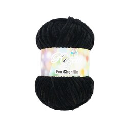 Rozetti - ROZETTİ ECO CHENİLLE ÖRGÜ İPİ 100 GR.120 MT. SİYAH