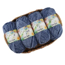 Rozetti - ROZETTİ ECO CHENİLLE ÖRGÜ İPİ 700 GR.GÖK MAVİ