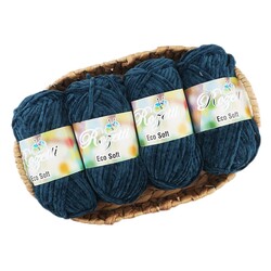 Rozetti - ROZETTİ ECO CHENİLLE ÖRGÜ İPİ 500 GR.PETROL