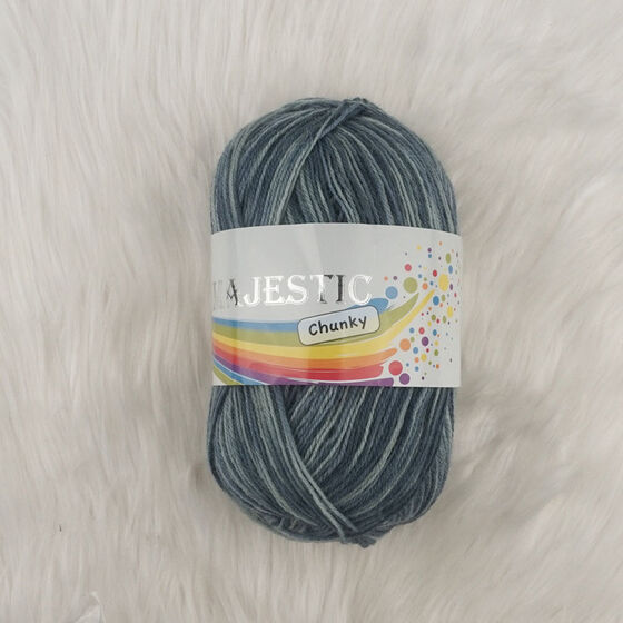 MAJESTIC CHUNKY SOCK YARN FINE BLUE MARBLE 70GR