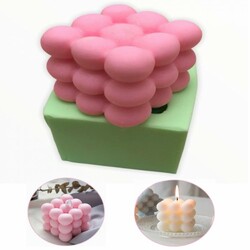 SQUARE BUBBLE MAGIC CUBE CANDLE - Thumbnail