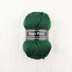 Noname - SÜPER PREİS ÖRGÜ İPİ 100 GR. KOYU YEŞİL