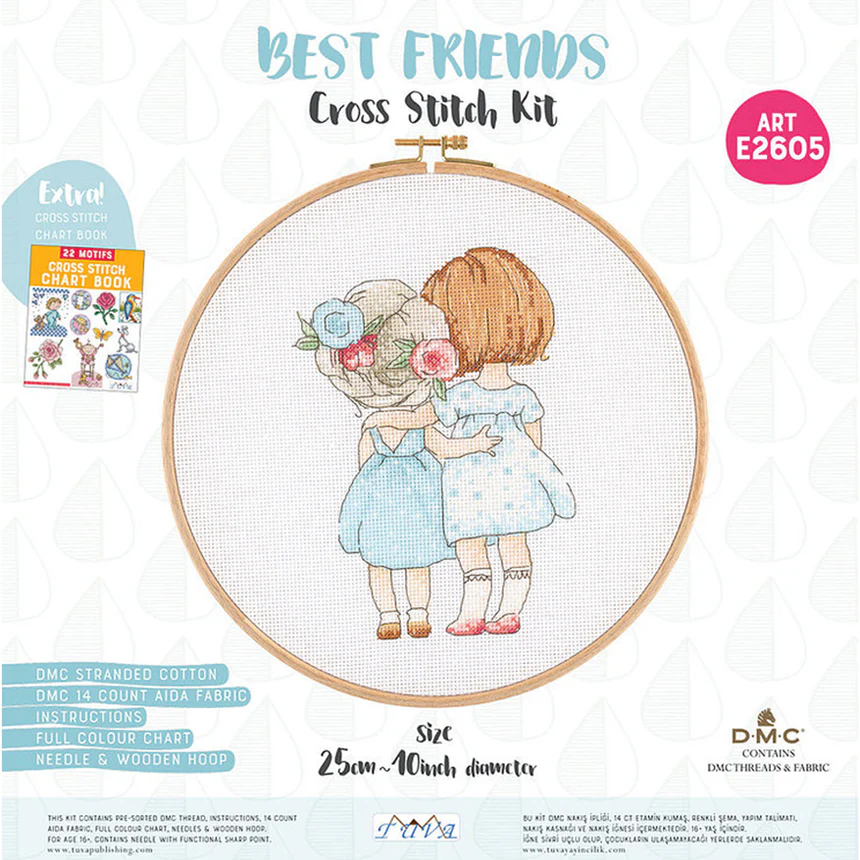 Tuva - TUVA AHŞAP KASNAKLI KANAVİÇE KİTİ 25 CM E2605