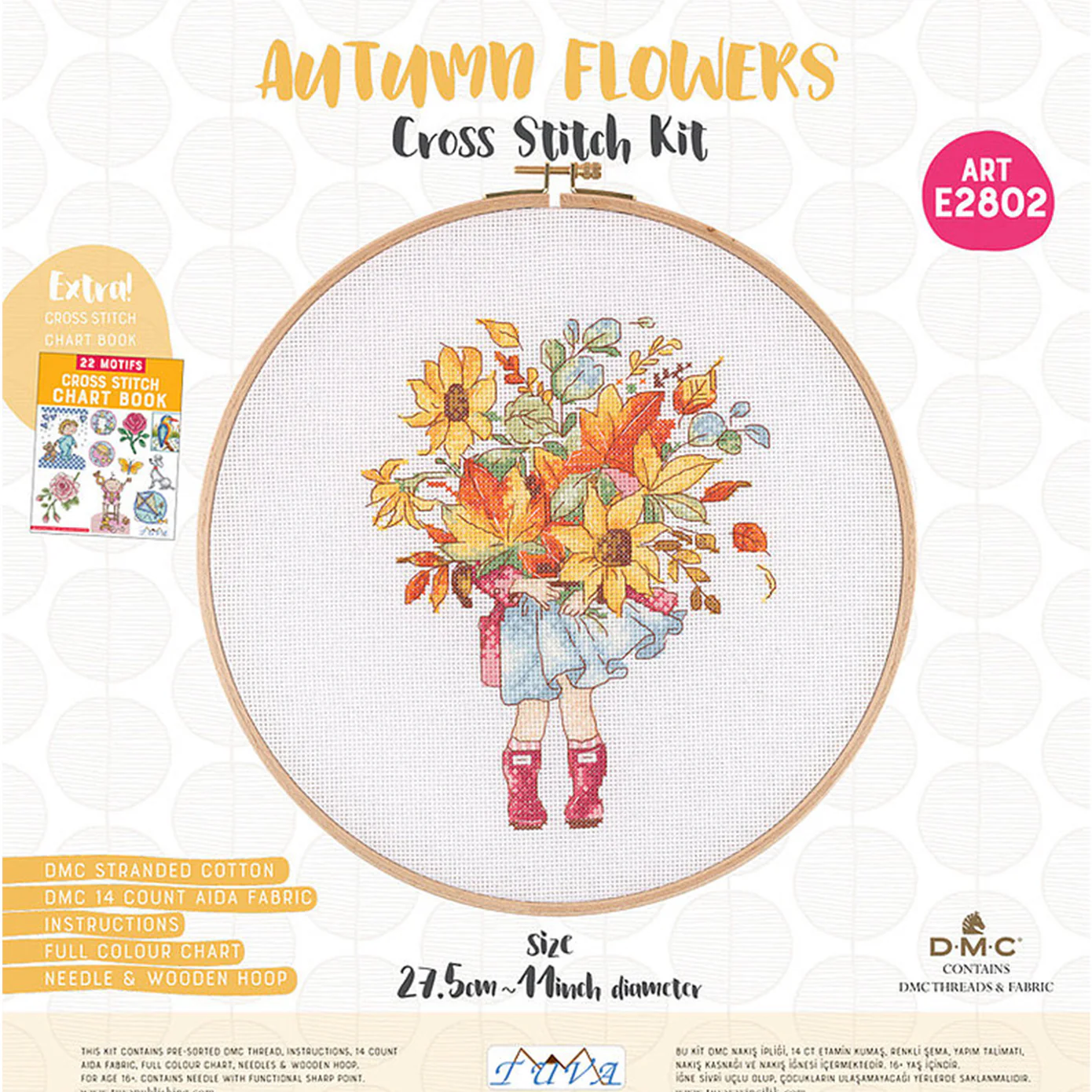 Tuva - TUVA AHŞAP KASNAKLI KANAVİÇE KİTİ 27.5 CM E2802