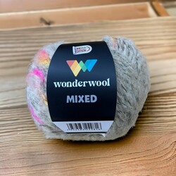 WONDERWOOL MİXED 50 GR. TİFTİK ÖRGÜ İPİ EBRULİ BEJ - Thumbnail