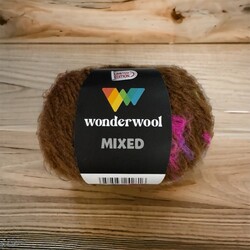 WONDERWOOL MİXED 50 GR. TİFTİK ÖRGÜ İPİ EBRULİ KAHVE - Thumbnail