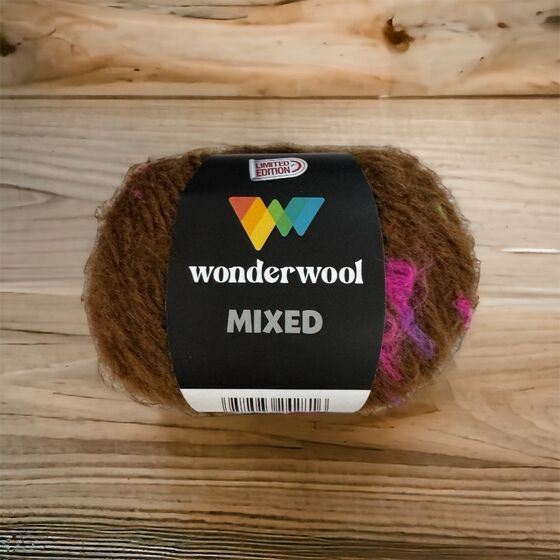 WONDERWOOL MİXED 50 GR. TİFTİK ÖRGÜ İPİ EBRULİ KAHVE