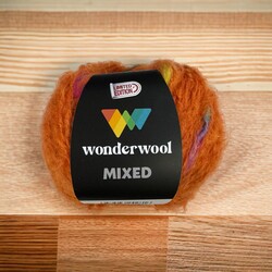 WONDERWOOL MİXED 50 GR. TİFTİK ÖRGÜ İPİ EBRULİ TURUNCU - Thumbnail