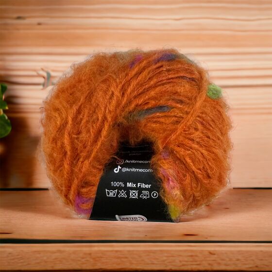 WONDERWOOL MİXED 50 GR. TİFTİK ÖRGÜ İPİ EBRULİ TURUNCU