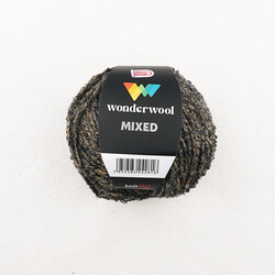 Noname - WONDERWOOL MİXED BÜRÜMCÜK ÖRGÜ İPİ 100 GR. ANTRASİT EBRULİ