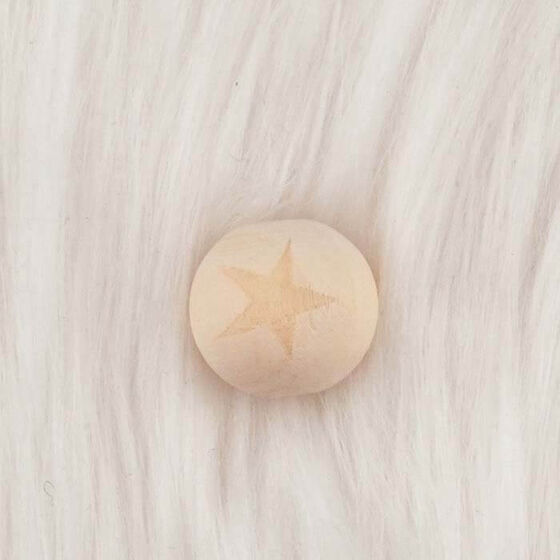 WOODEN BEAD ROUND PRINTED 18mm