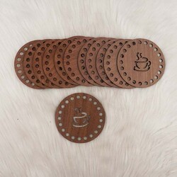 WOODEN CARVED TEA PLATE UNDER (Price is for 1 piece) - Thumbnail