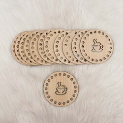 WOODEN CARVED TEA PLATE UNDER (Price is for 1 piece) - Thumbnail