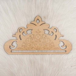 Noname - WOODEN CARVED MACROME HANDLE 32 X 18 CM.