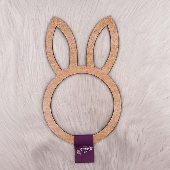 WOODEN RABBIT FIGURED RING 17 CM.