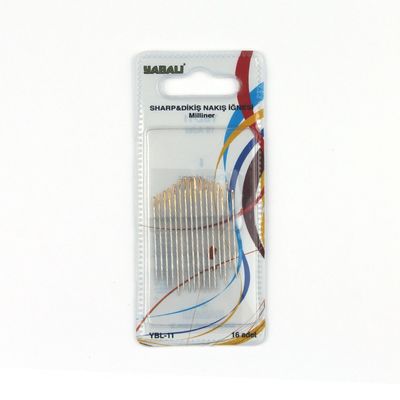 YABALI YBL-11 SHARP & SEWING-EMBROIDERY NEEDLE 16 PK.