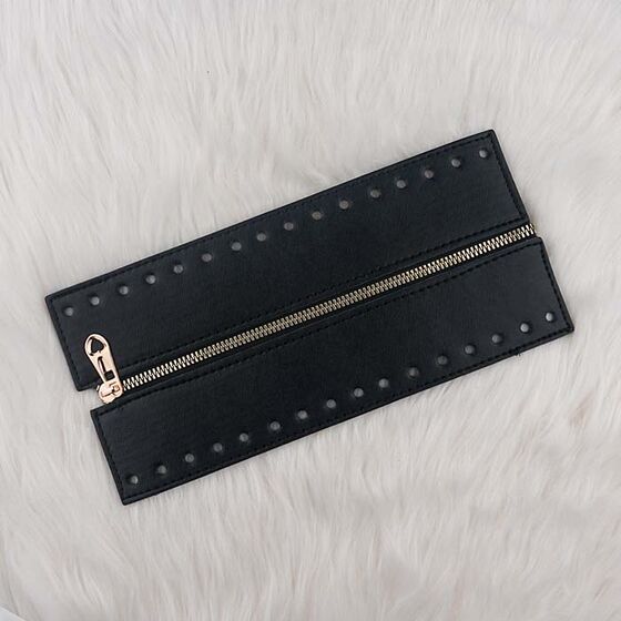 ZIPPER LEATHER BAG CLOSURE